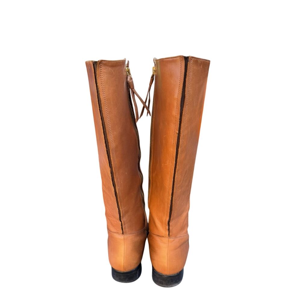 Designer BODEN ‘ALLERCOMBE’ Knee High Tan Leather Boots Women 8.5, UK 39 614684 - Picture 2 of 9